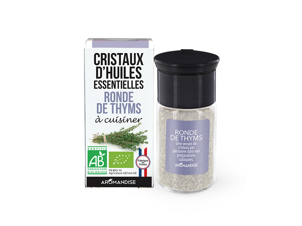 cristaux d'huile essentielle de thyms